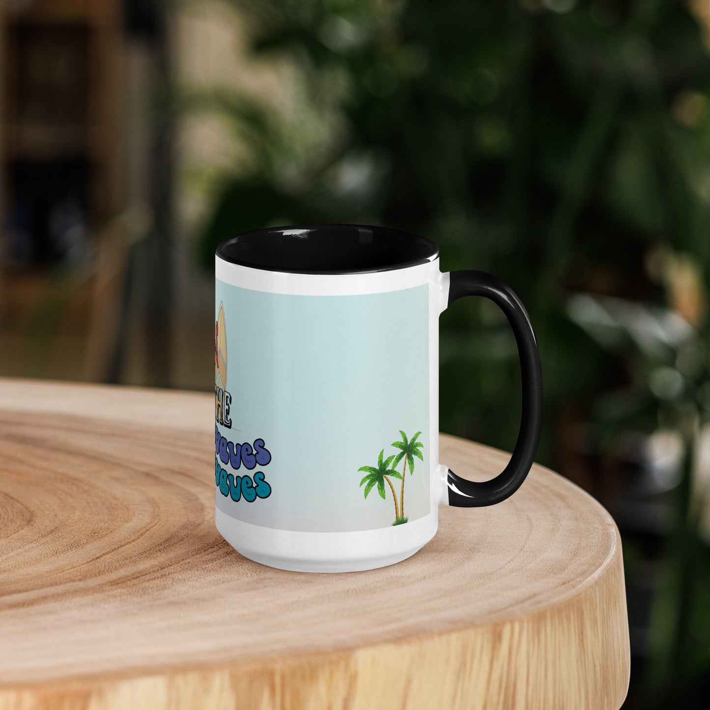 Surfin' the Soundwaves Classic Ceramic Mug with Color Inside