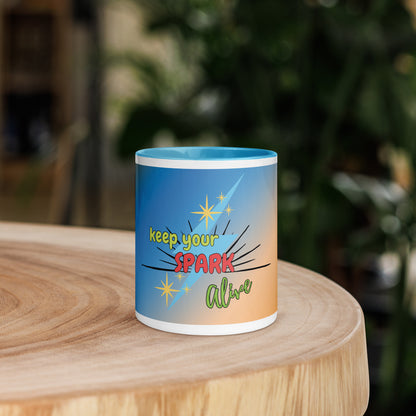 Keep Your Spark Alive Motivational Mug with Color Inside