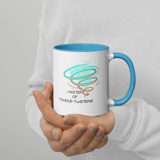 "Master of Tongue-Twisters" Ceramic Mug with Color Inside