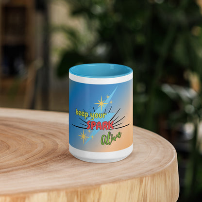 Keep Your Spark Alive Motivational Mug with Color Inside