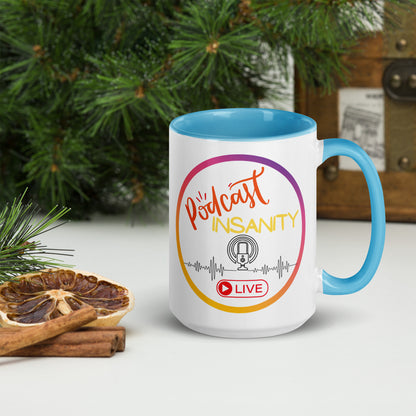 Podcast Insanity Ceramic Mug with Color Inside