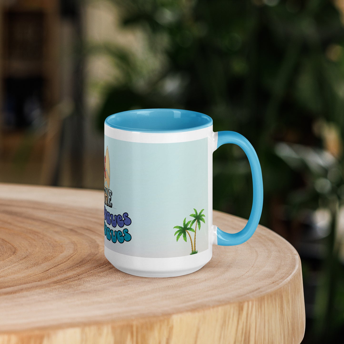 Surfin' the Soundwaves Classic Ceramic Mug with Color Inside