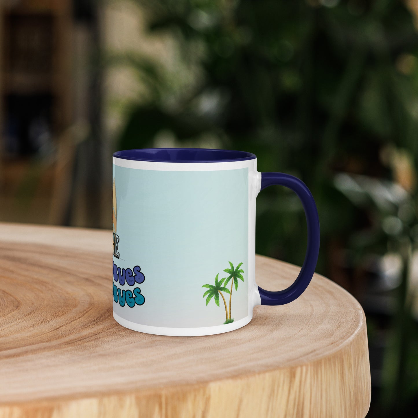 Surfin' the Soundwaves Classic Ceramic Mug with Color Inside