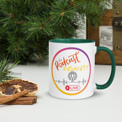 Podcast Insanity Ceramic Mug with Color Inside