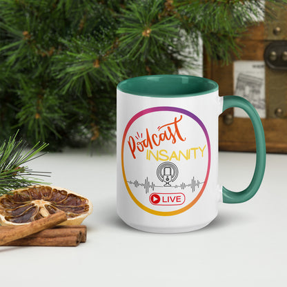 Podcast Insanity Ceramic Mug with Color Inside