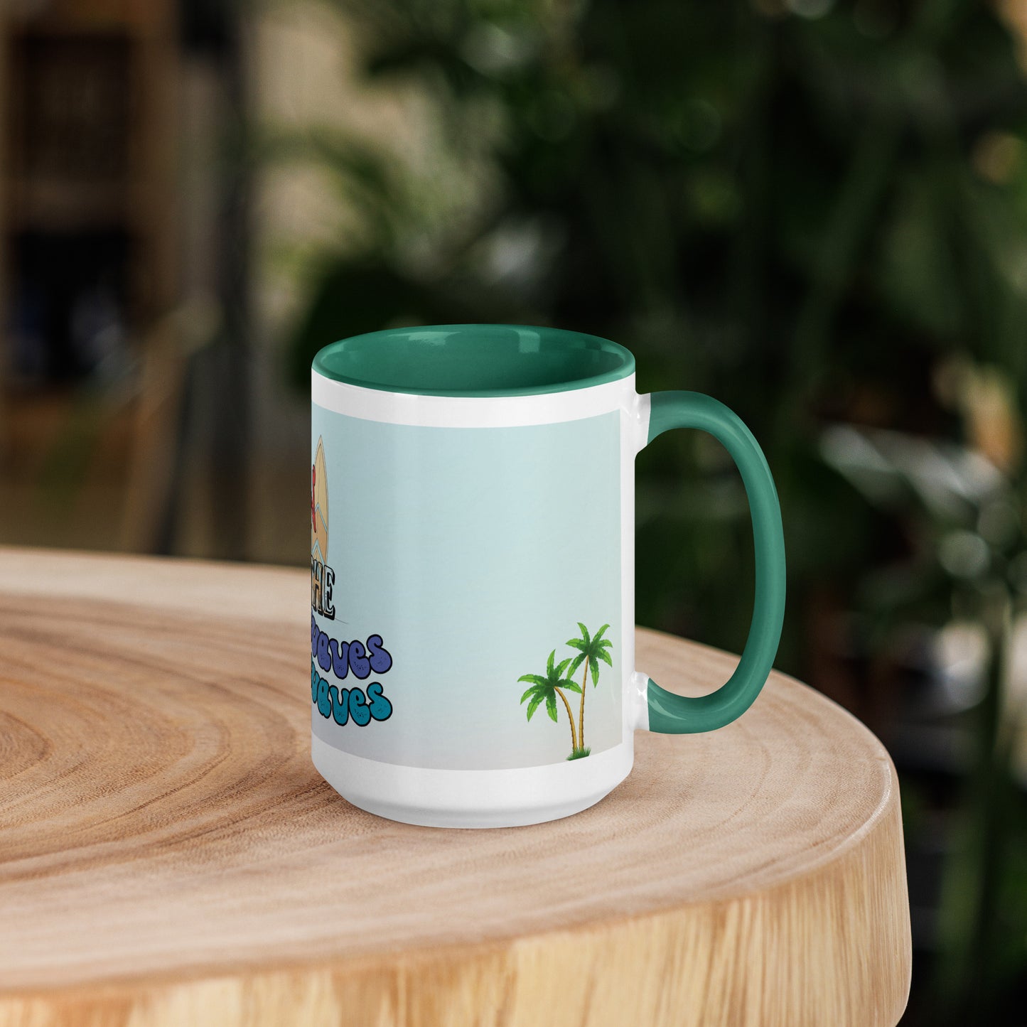 Surfin' the Soundwaves Classic Ceramic Mug with Color Inside