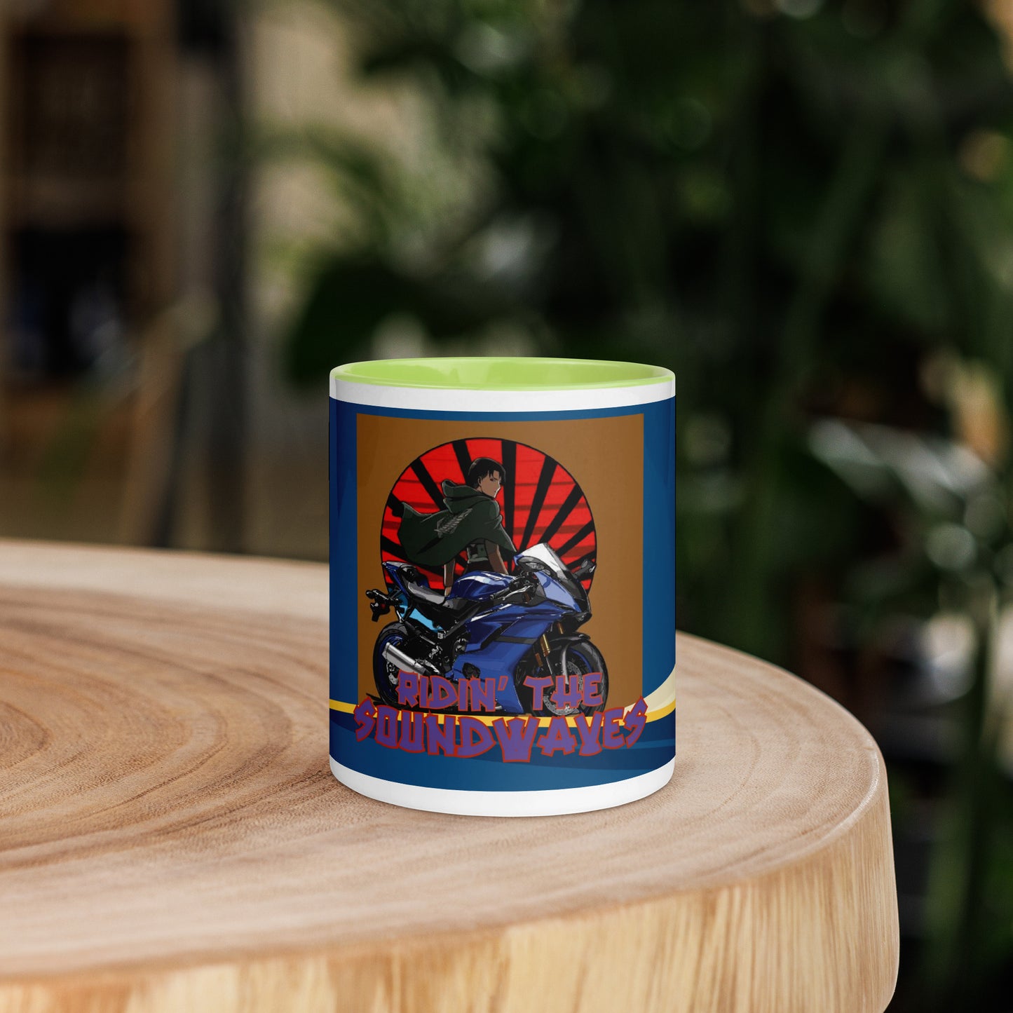 Ridin' The Soundwaves Classic Ceramic Mug with Color Inside