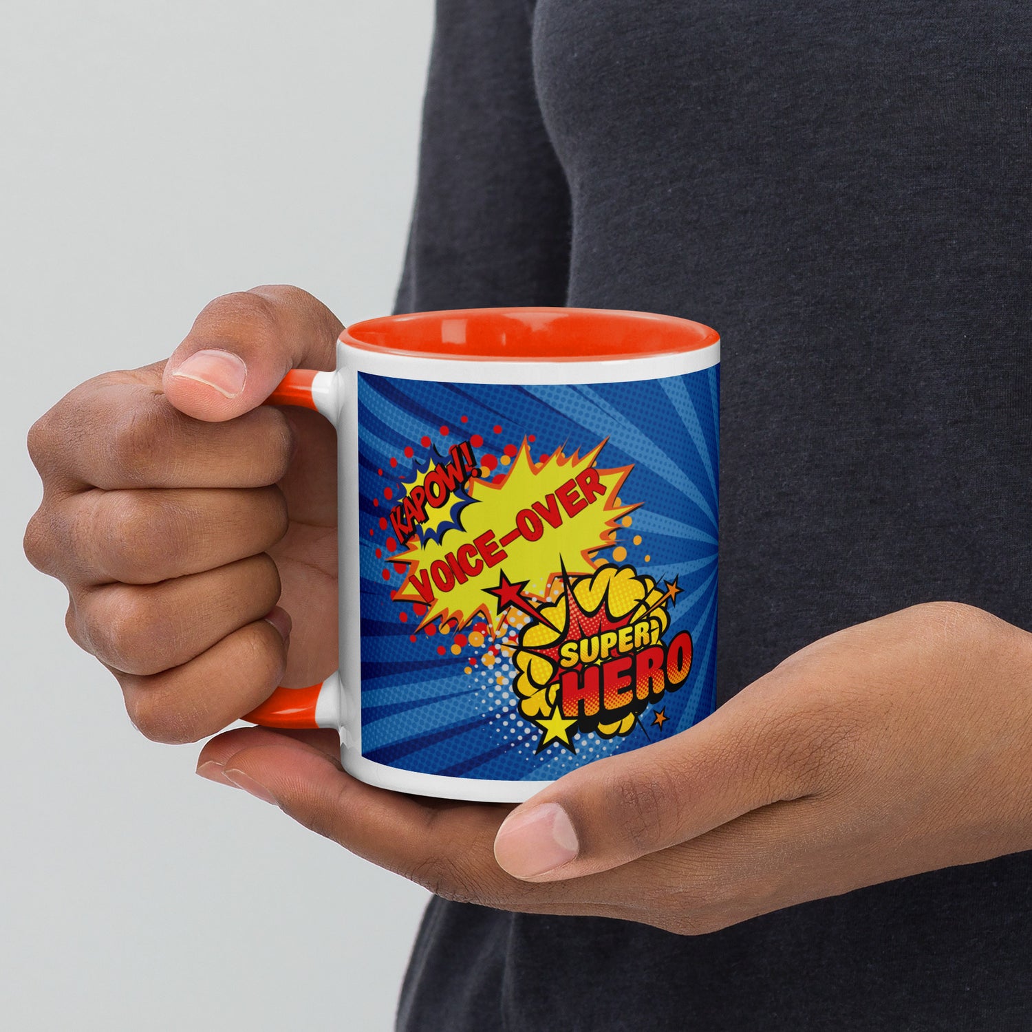 Voice Over Super Hero Classic Ceramic Mug with Color Inside