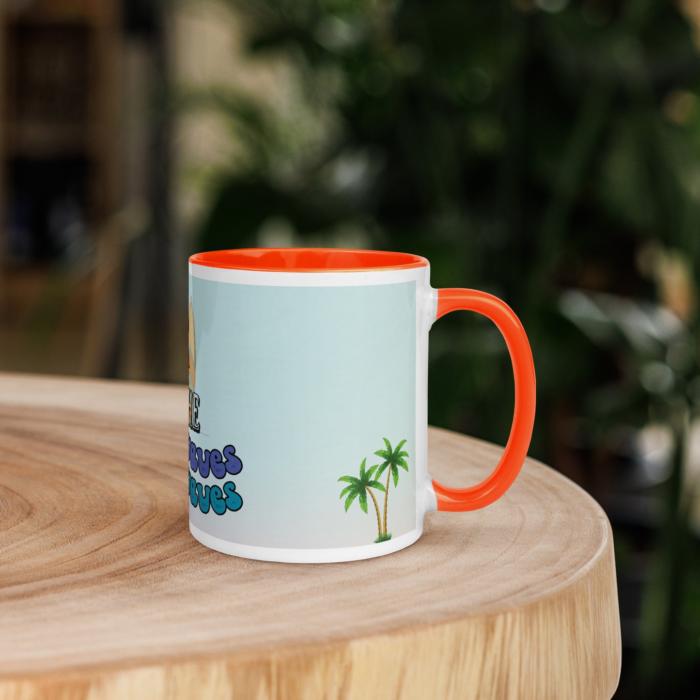 Surfin' the Soundwaves Classic Ceramic Mug with Color Inside