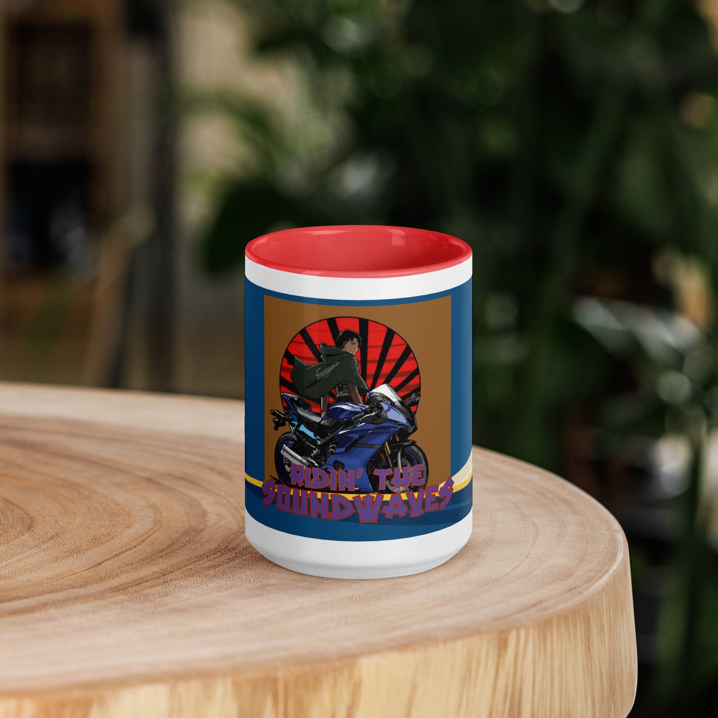 Ridin' The Soundwaves Classic Ceramic Mug with Color Inside