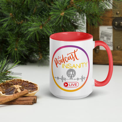 Podcast Insanity Ceramic Mug with Color Inside
