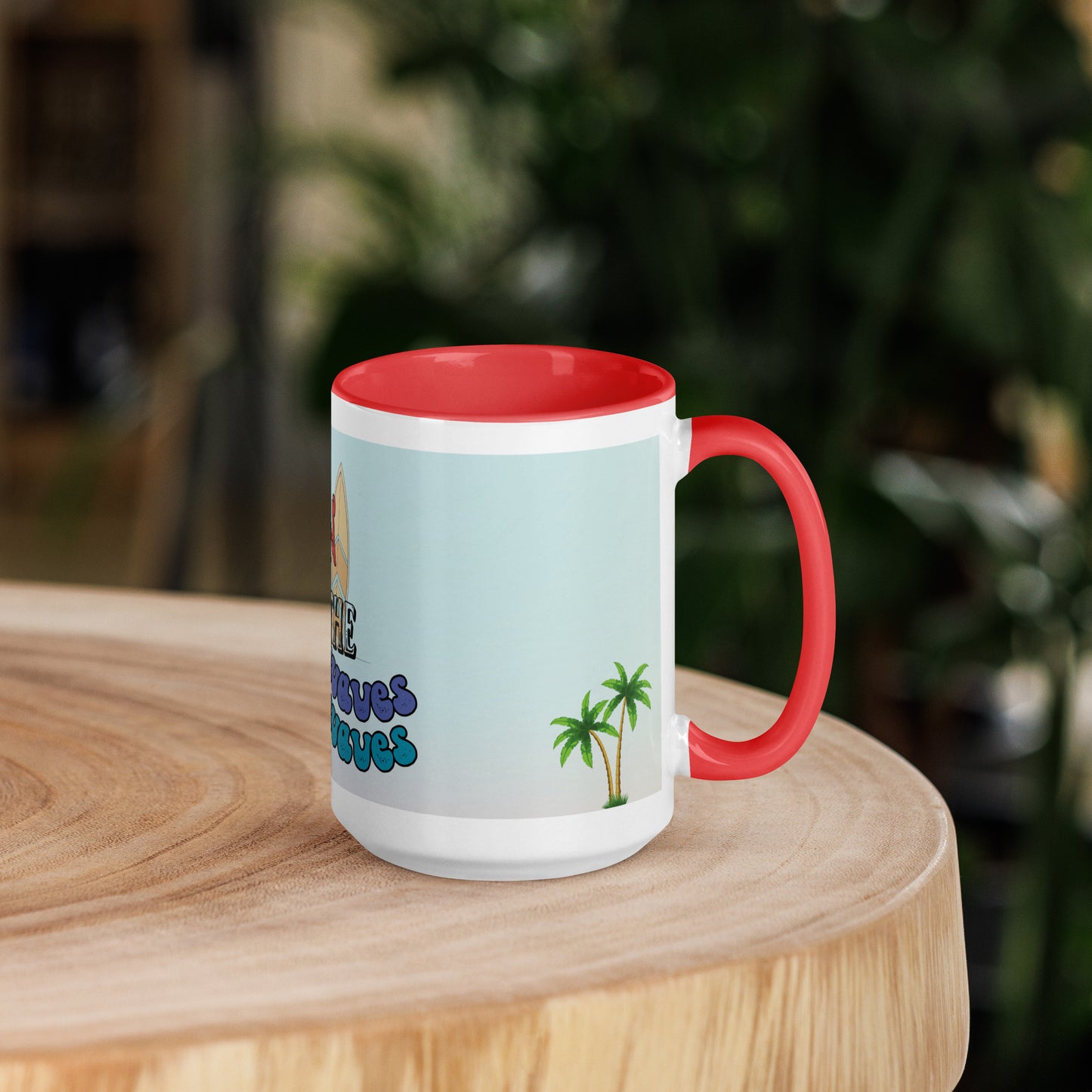 Surfin' the Soundwaves Classic Ceramic Mug with Color Inside