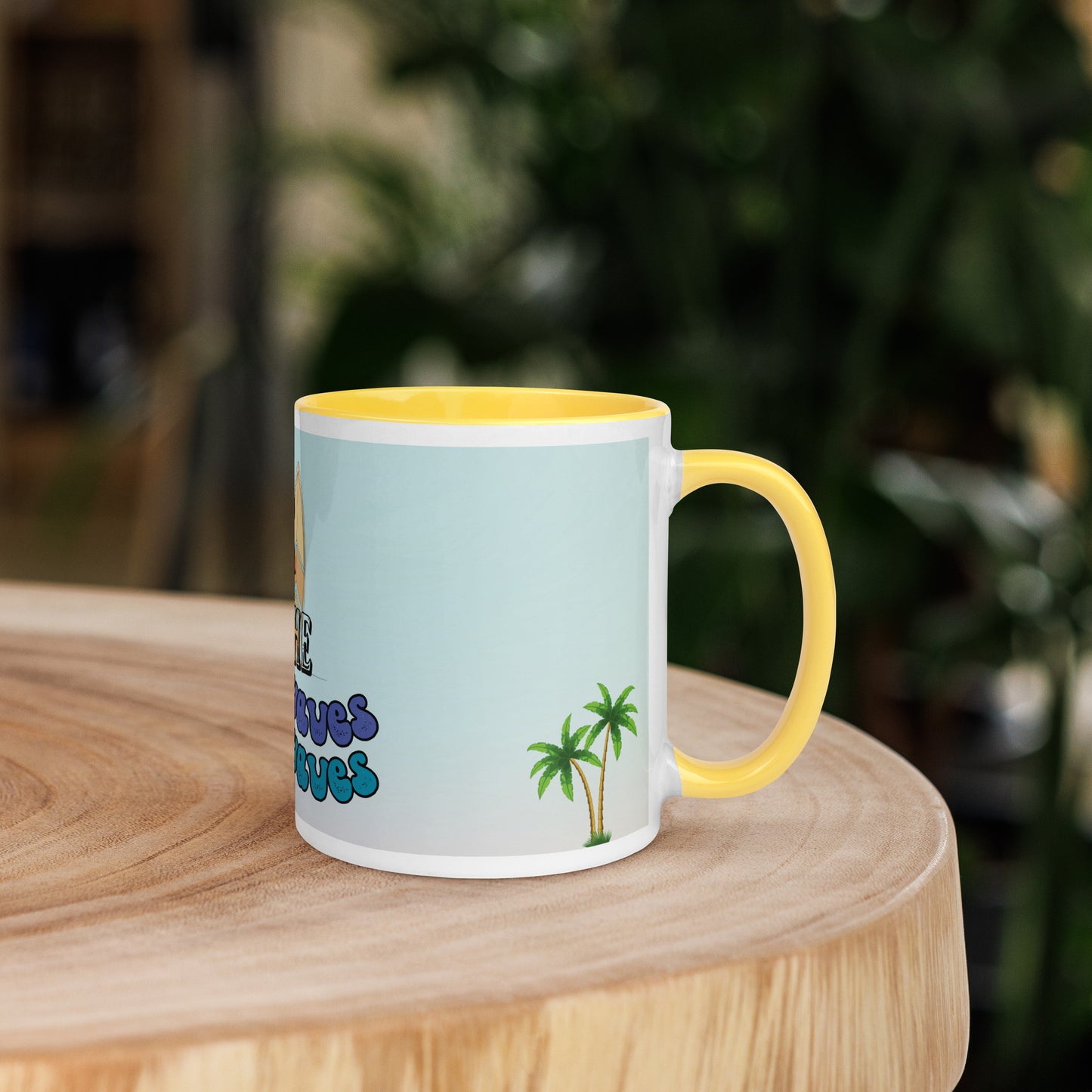 Surfin' the Soundwaves Classic Ceramic Mug with Color Inside