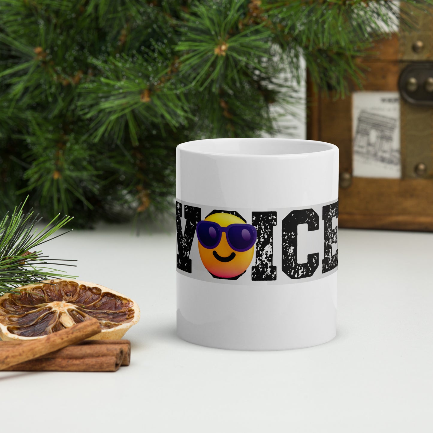 Voice Over White Glossy Mug