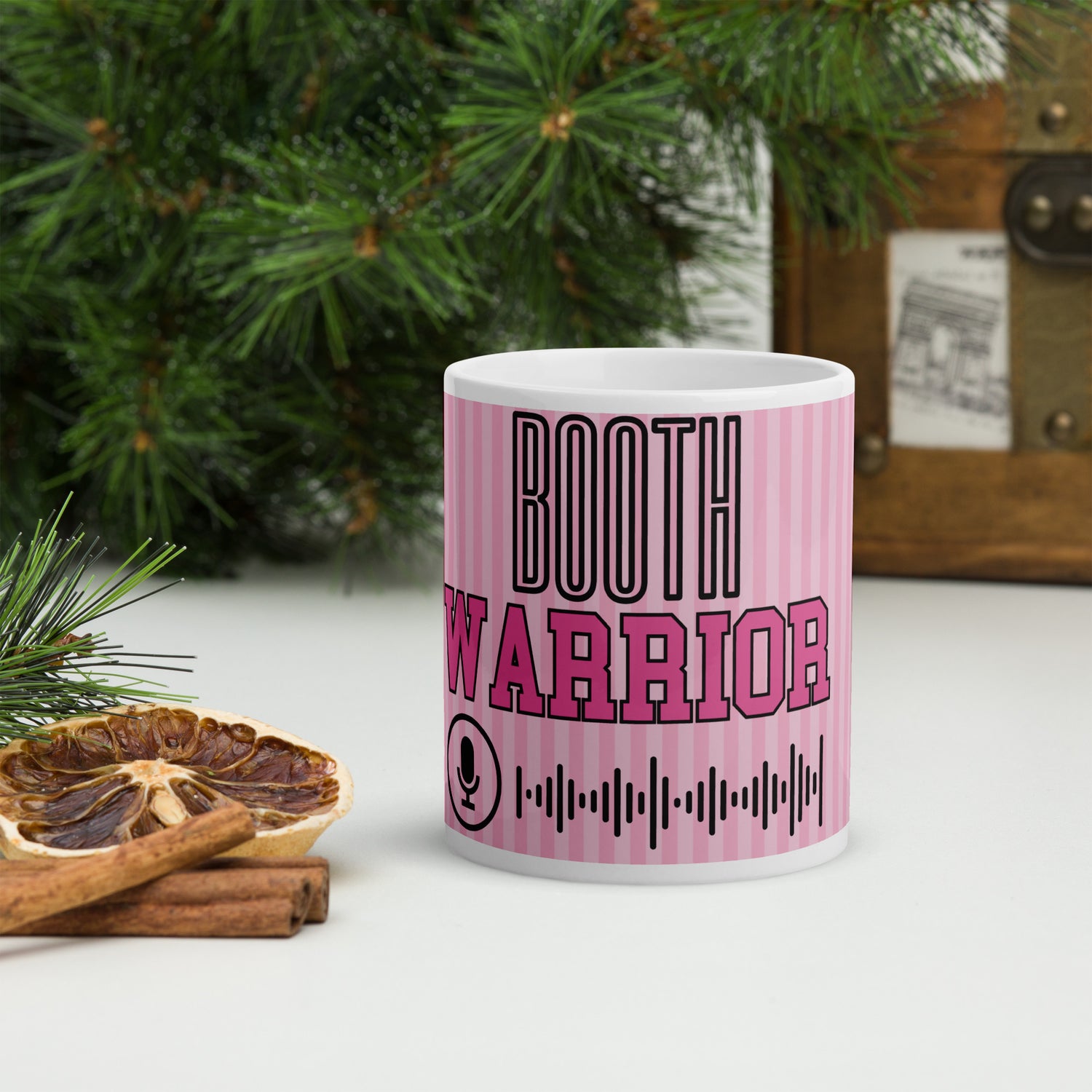 Booth Warrior: Pink: Ceramic White Glossy Mug