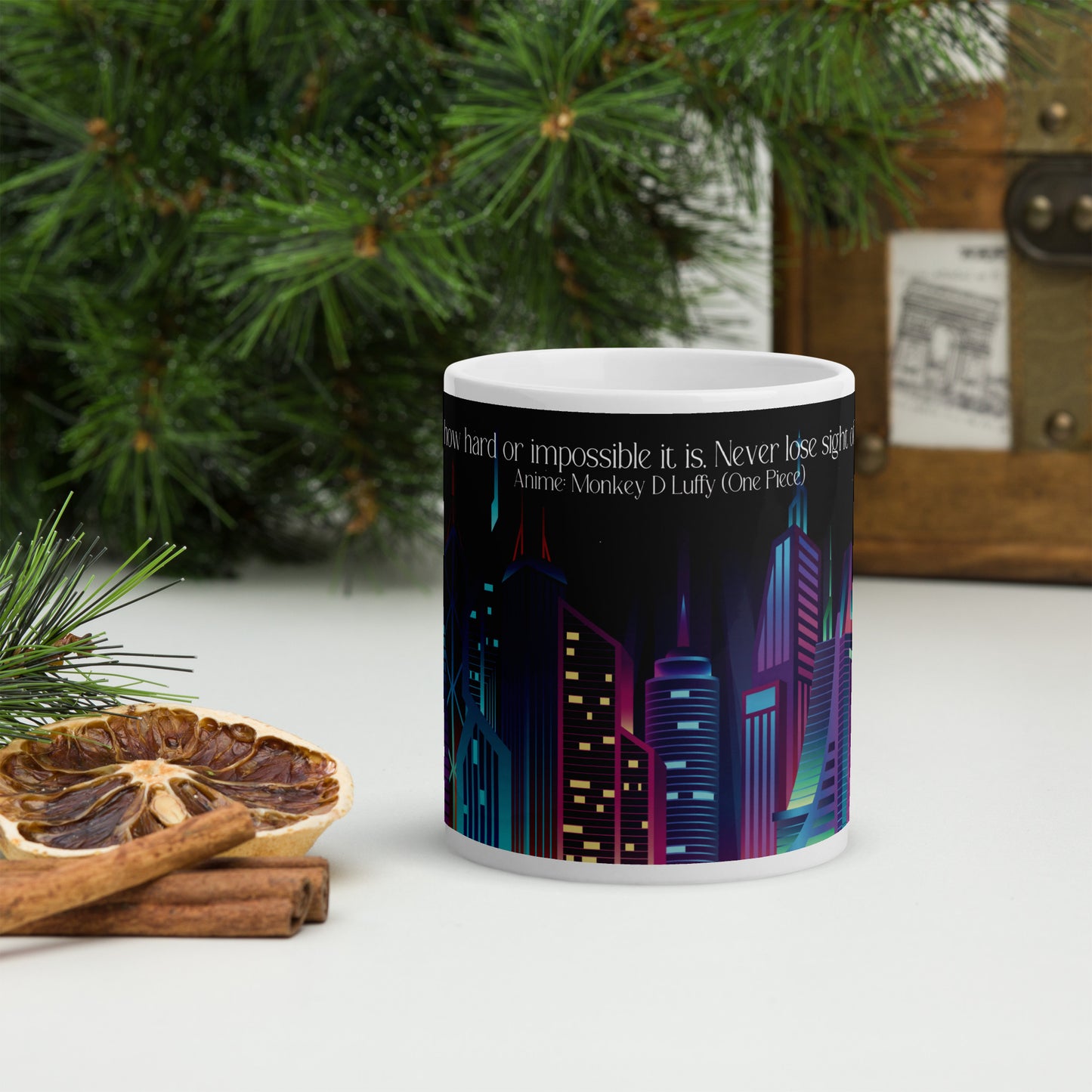 City Lights: Classic White Glossy Ceramic Mug