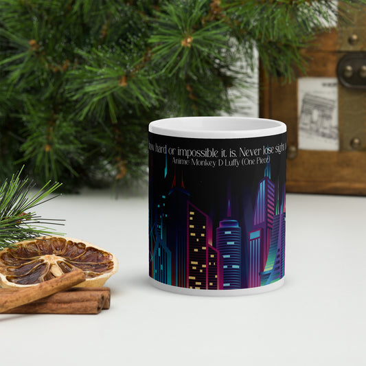 City Lights: Classic White Glossy Ceramic Mug