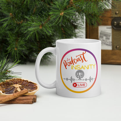 Podcast Insanity Classic Ceramic White Glossy Mug