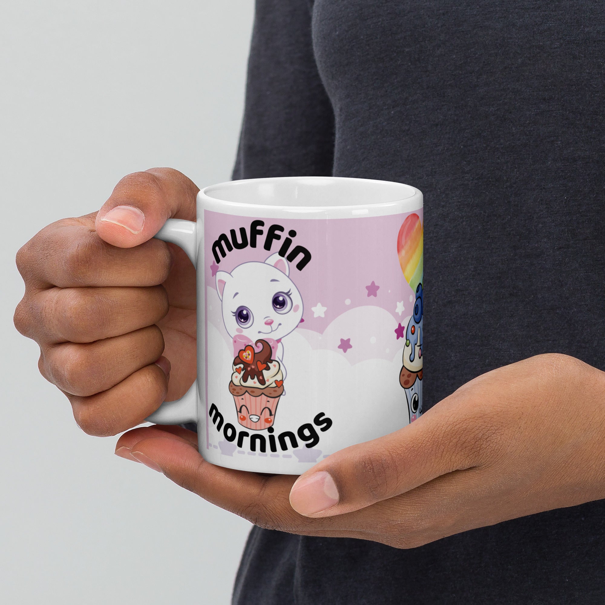 Muffin Morning White Glossy Mug