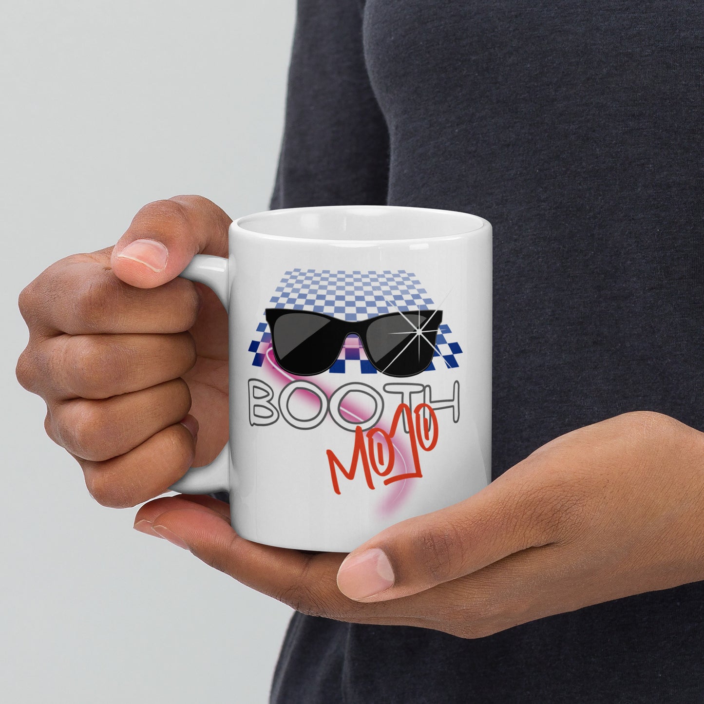 Booth Mojo White Glossy Mug