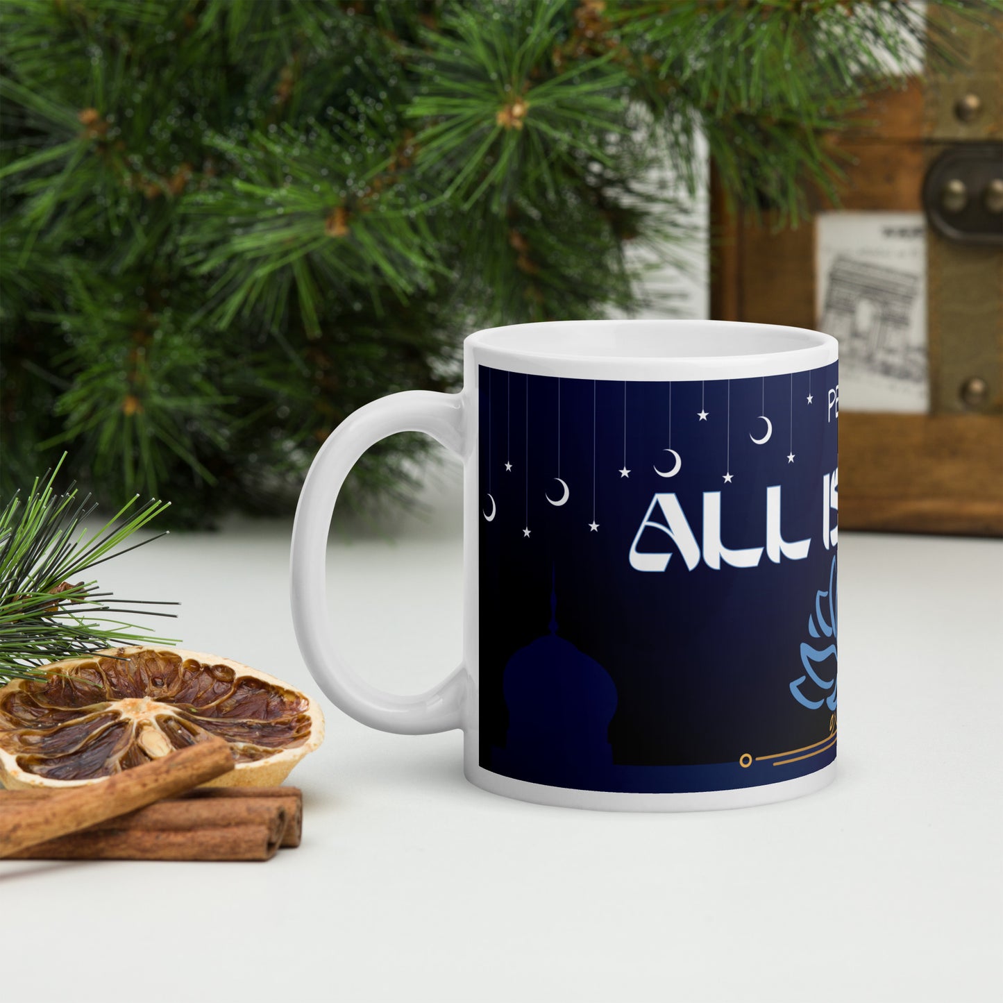 India Style "All Is Well": Classic White Glossy Mug