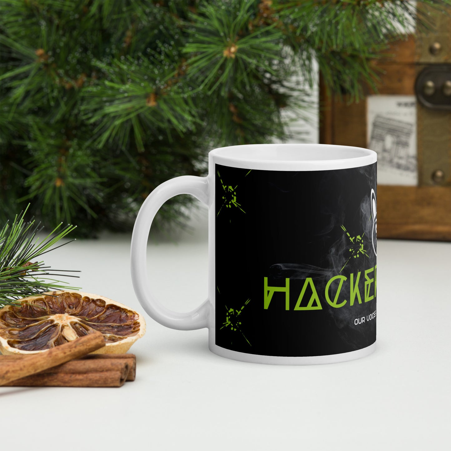 Hacker Bunny: Audio Editor D.A.W.: White Glossy Ceramic Mug