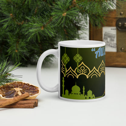 India Style "All Is Well": Classic White Glossy Ceramic Mug
