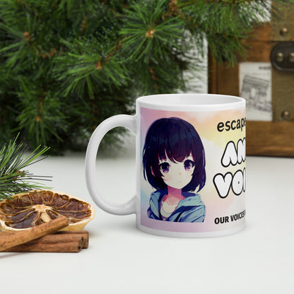 Anime Escape Reality Voice Actor: Classic White Glossy Ceramic Mug