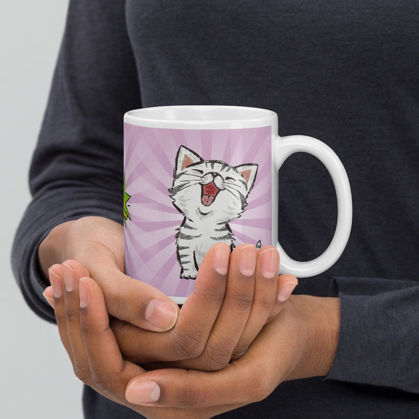 Hear Me Roar Kitty White Glossy Mug