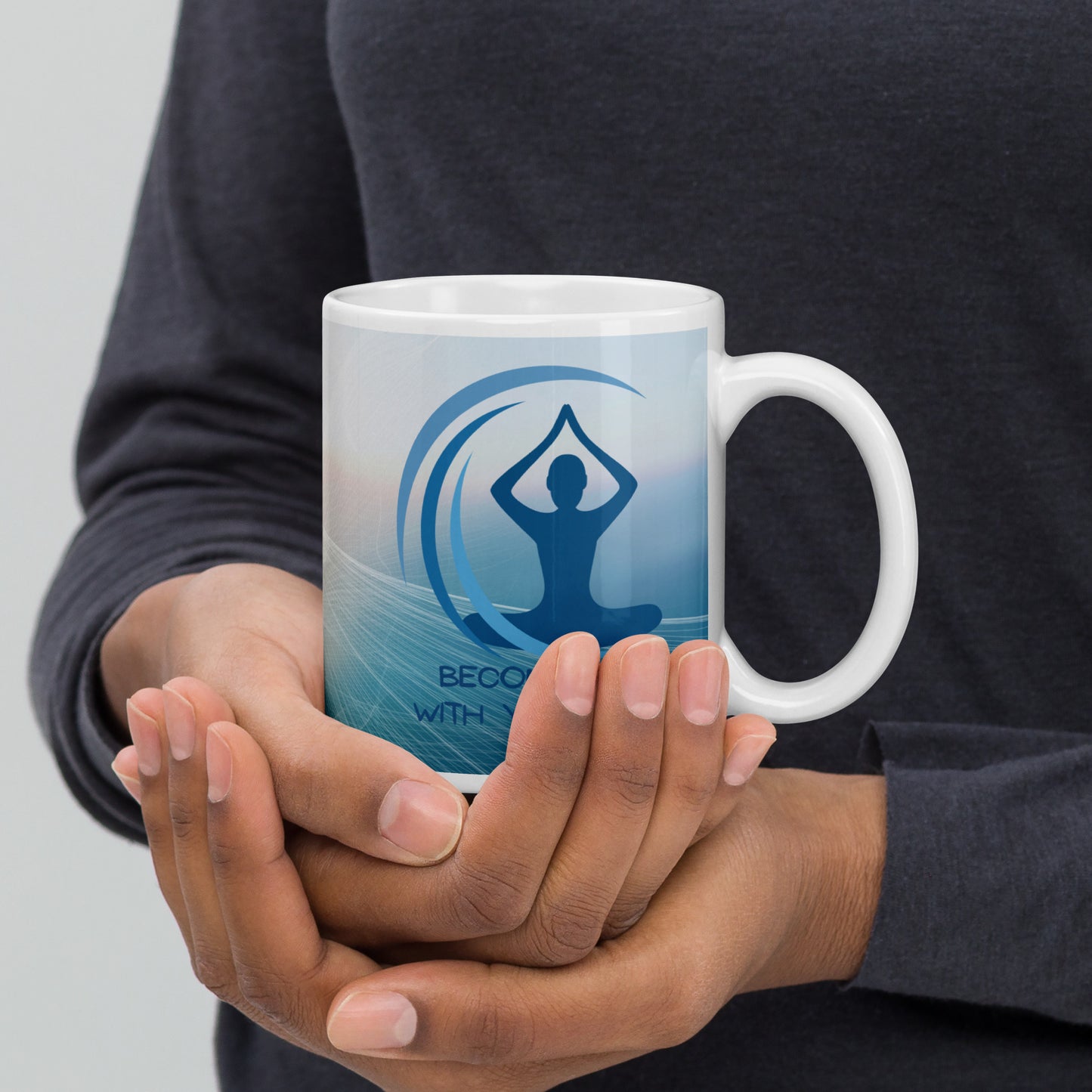 Yoga Zen "Become One" D.A.W. Classic White Ceramic Mug