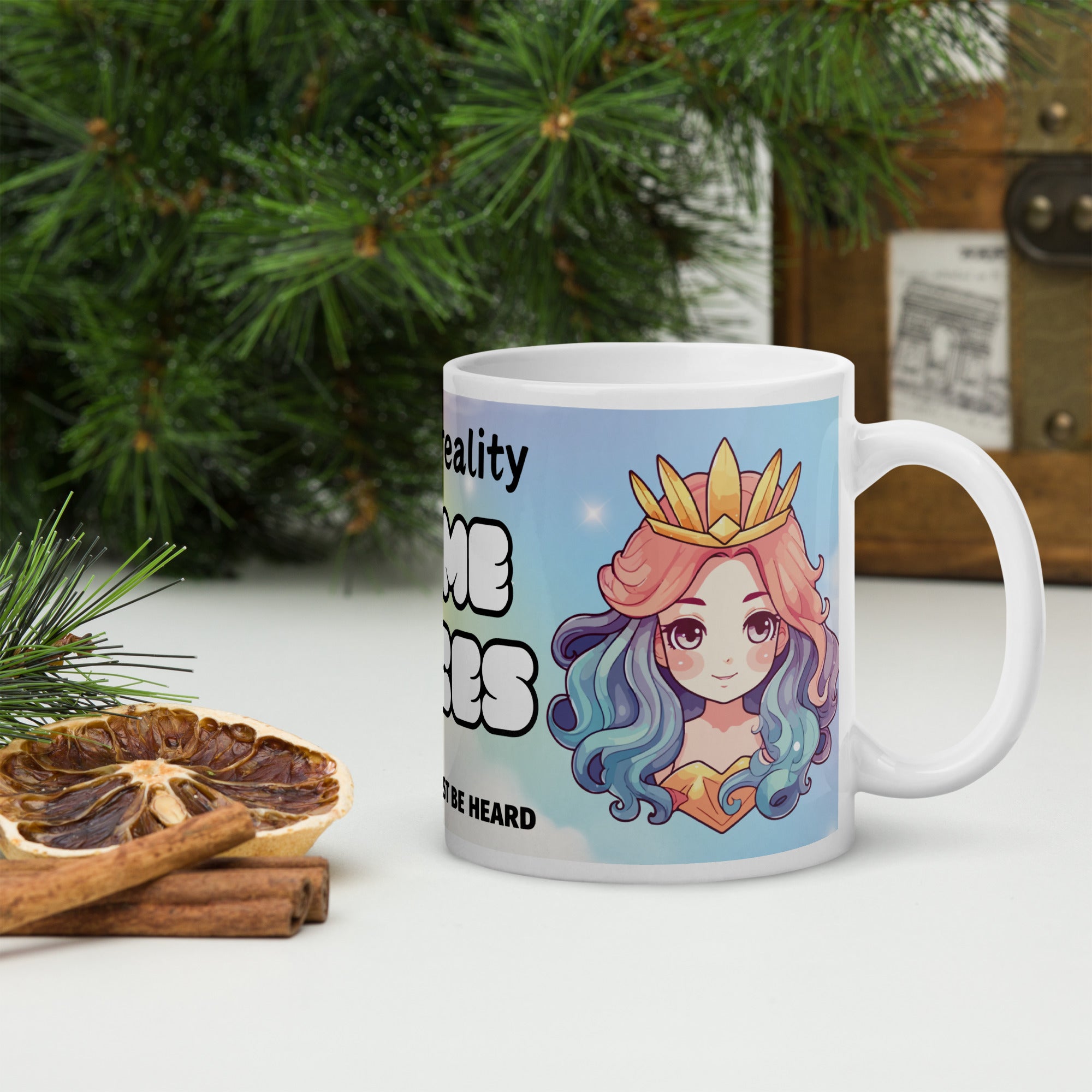 Anime Escape Reality Voice Actor: Classic White Glossy Ceramic Mug