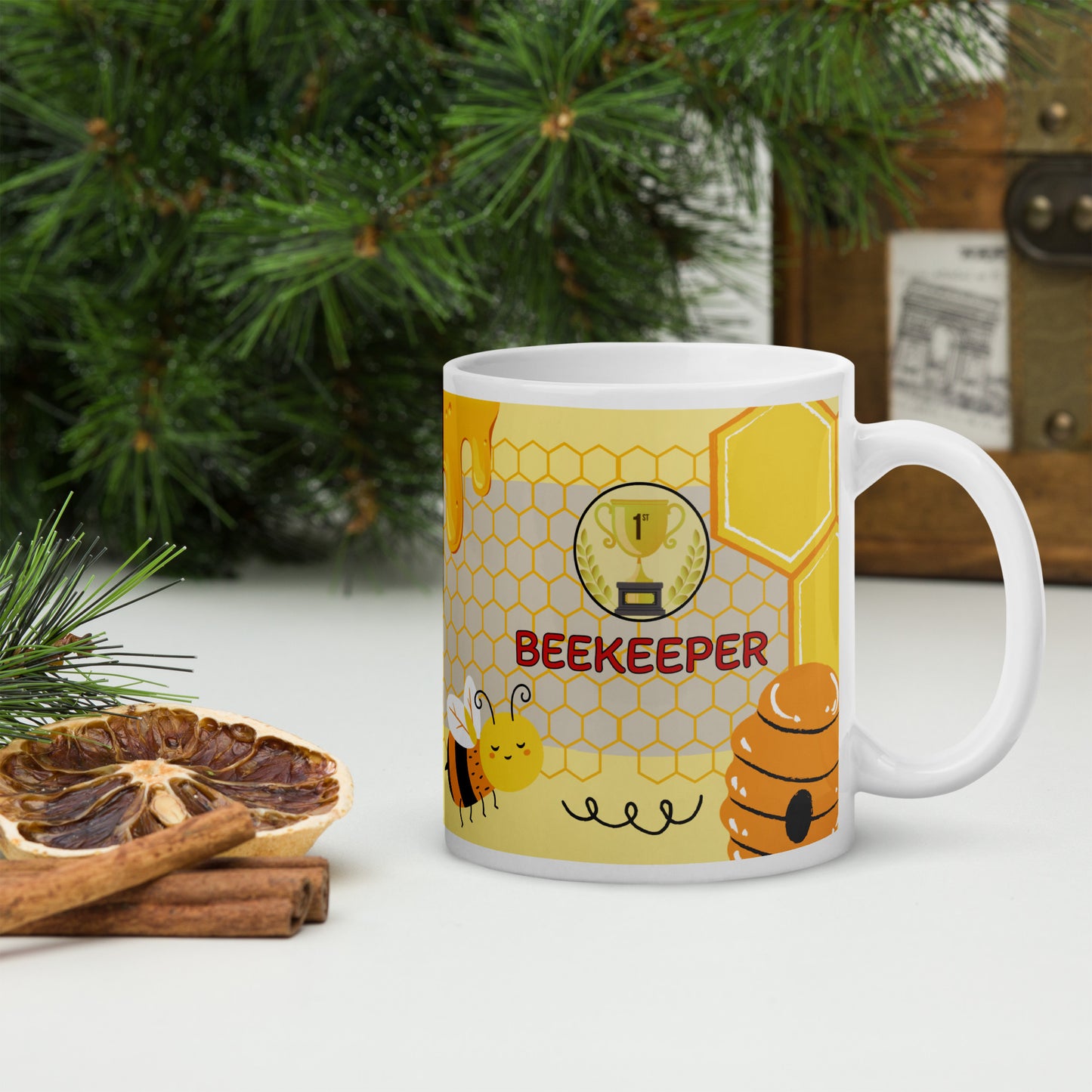 Beekeeper Honey: Classic White Glossy Ceramic Mug
