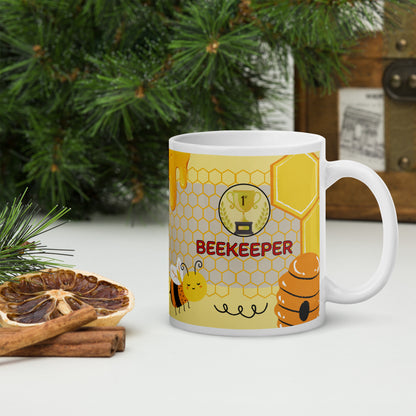 Beekeeper Honey: Classic White Glossy Ceramic Mug