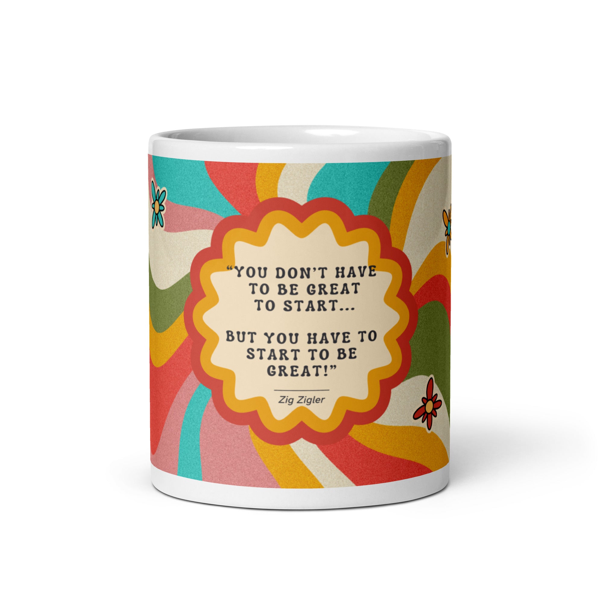 Voice Over Affirmation GROOVY White Glossy Mug