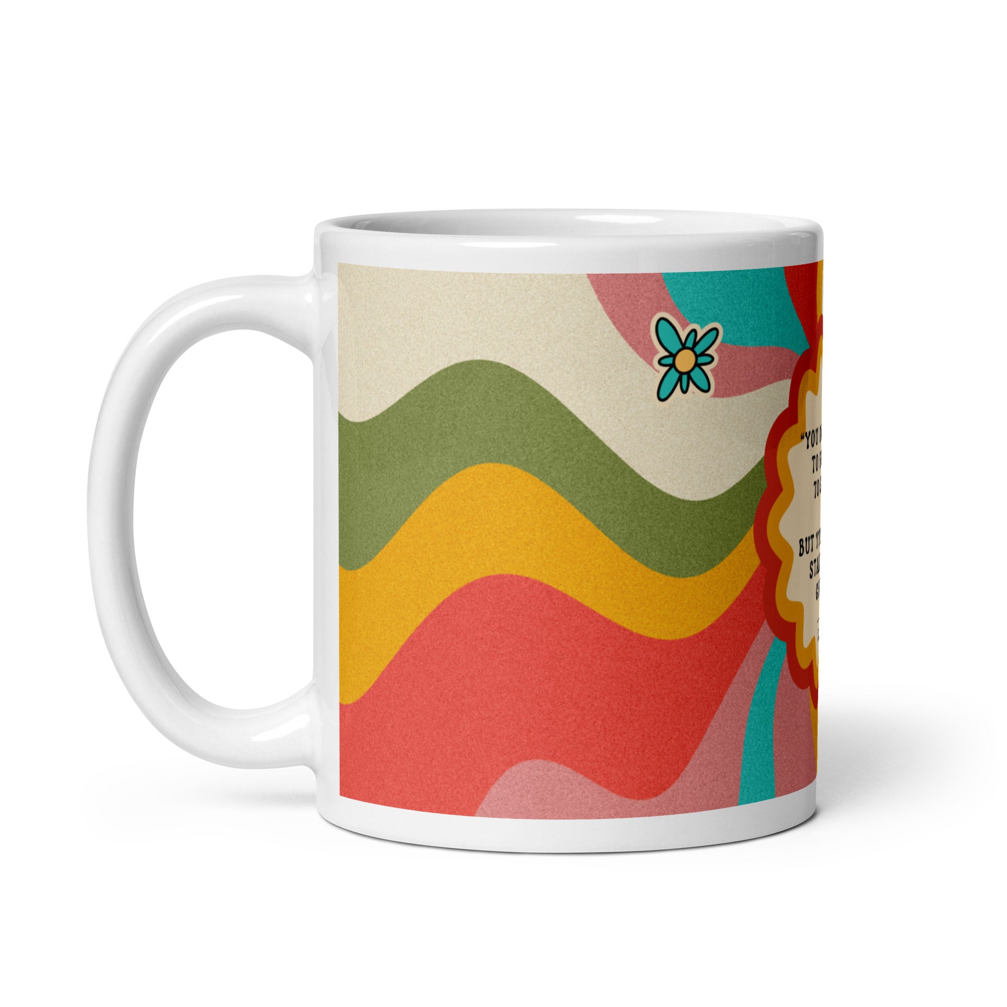 Voice Over Affirmation GROOVY White Glossy Mug