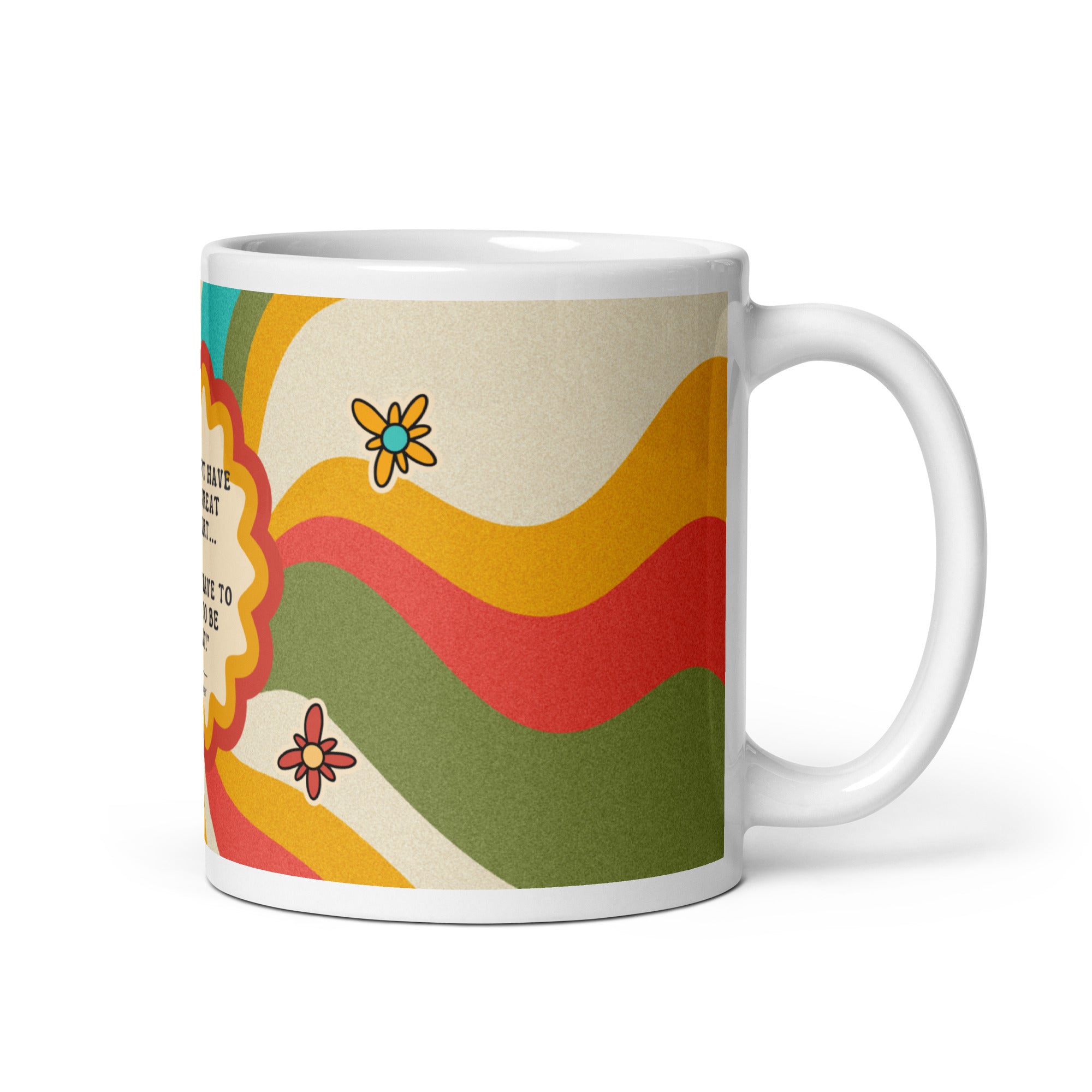 Voice Over Affirmation GROOVY White Glossy Mug