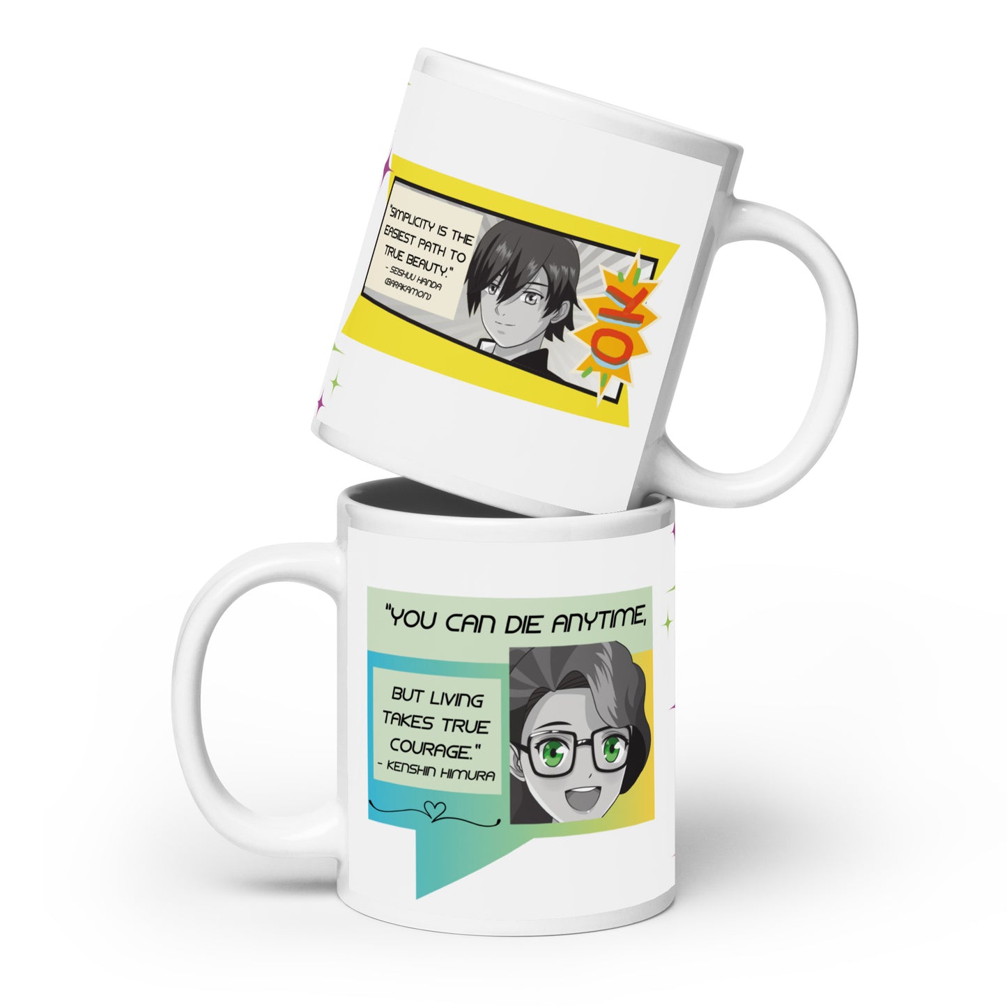 Anime Voice Over "Quotes": Classic Ceramic White Glossy Mug