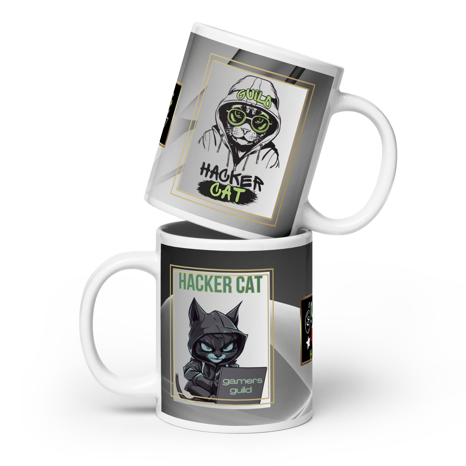 Voice Over &quot;Hacker Cat&quot;: Classic Ceramic White Glossy Mug