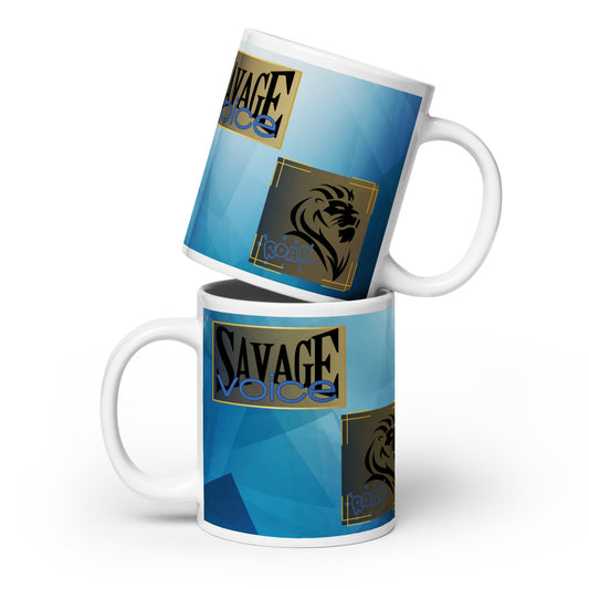 Voice Over "Savage": Classic Ceramic White Glossy Mug