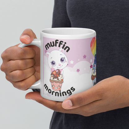 Muffin Morning White Glossy Mug