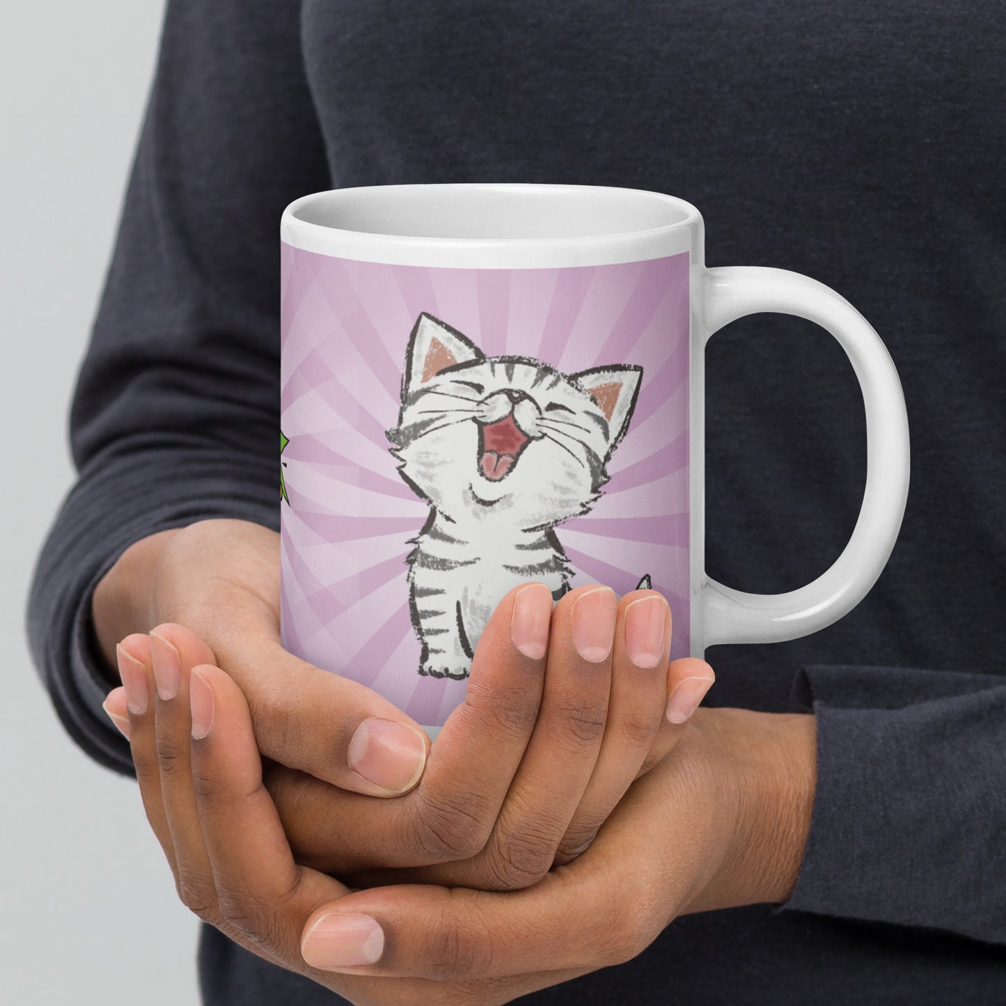 Hear Me Roar Kitty White Glossy Mug