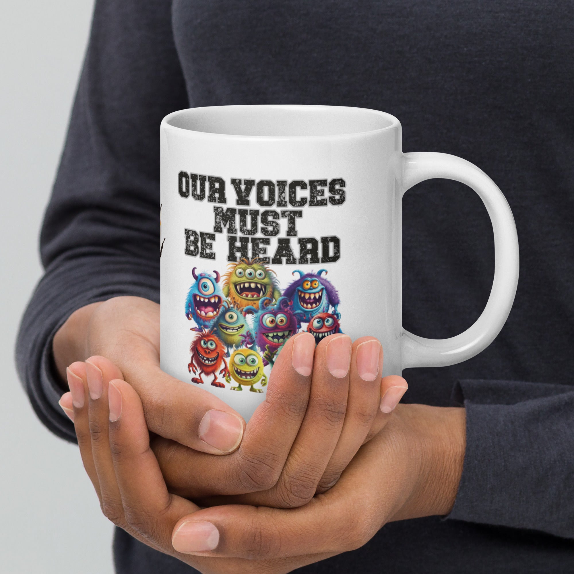 Our Voices Must Be Heard: Animation: White Glossy Mug