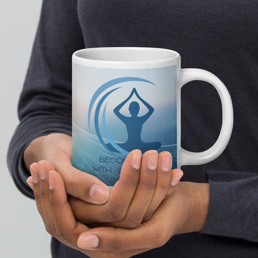 Yoga Zen "Become One" D.A.W. Classic White Ceramic Mug